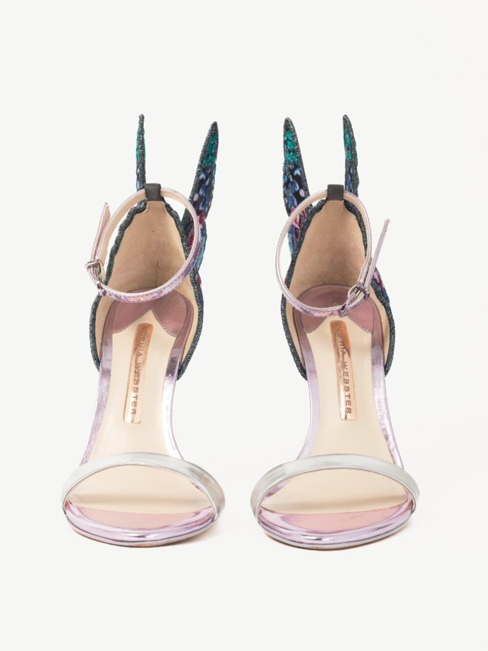 Sophia Webster Chiara Embroidery "Silver & Blue" Butterfly Sandals - Picture 2 of 10